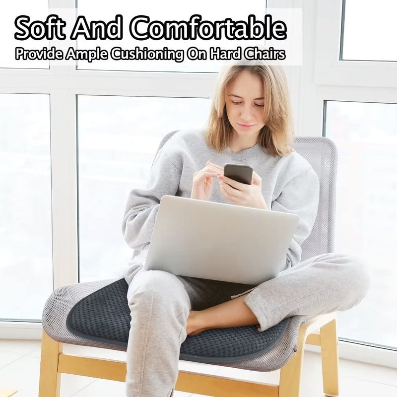 PAGGED Grey Foam Seat Cushions Kitchen Chairs Pads for Dining Chairs Non Slip Office Seat Cushions Washable U Shaped Soft Thick Large Metal Wooden Chair Cushions,17" x 15" - Image 5