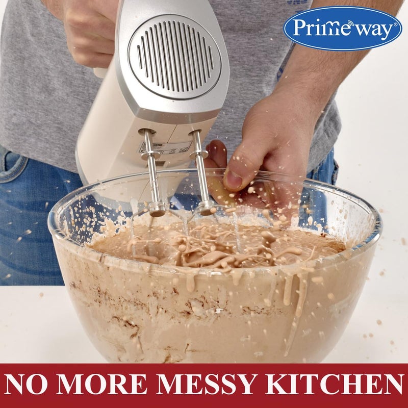 Primeway ® Plastic Silicone Ø 32cm Protective Lid | Food Splatter Free Cover | Multipurpose Use | Mixing Bowl splatter guard | Tableware | XXL | 12.5 inches | Clear - Image 3