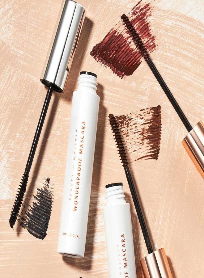 BOM WONDERPROOF MASCARA LONG & CURL Dual Purpose Length Volume Skinny Wand Light Gel Texture (SUPER BROWN) - Image 5