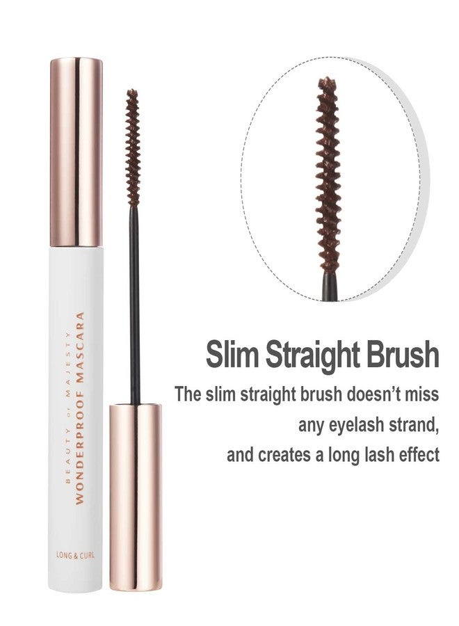 BOM WONDERPROOF MASCARA LONG & CURL Dual Purpose Length Volume Skinny Wand Light Gel Texture (SUPER BROWN) - Image 4