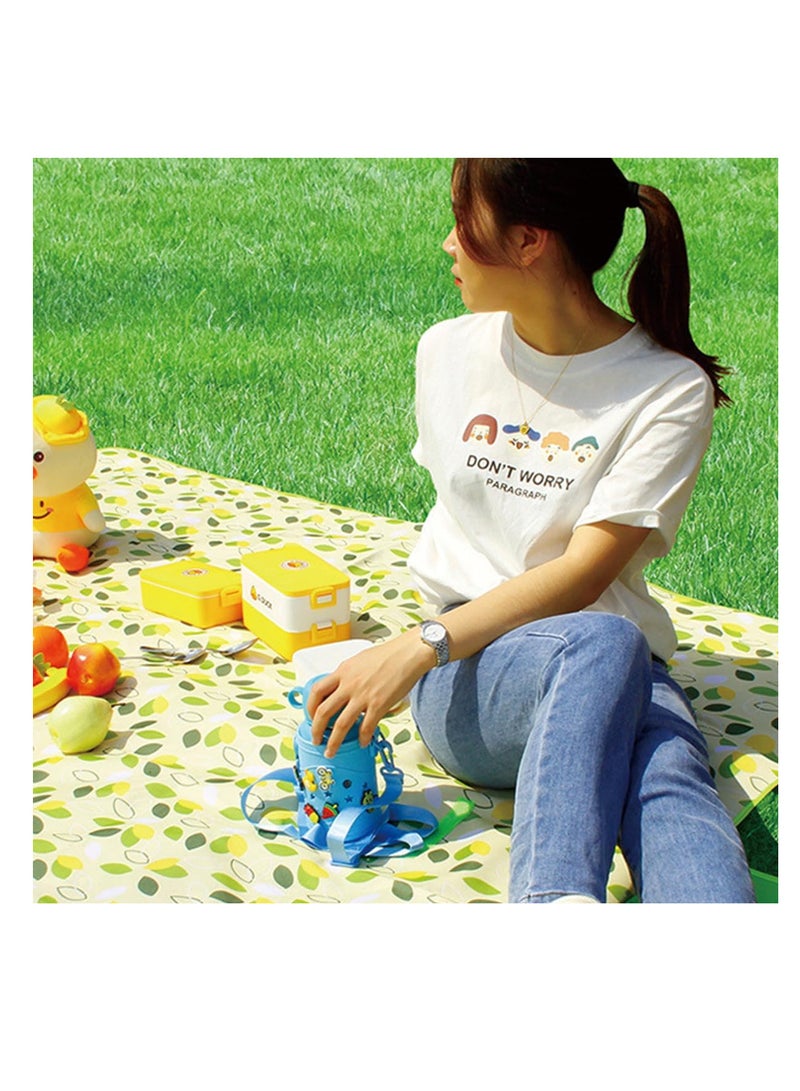 ECVV بطانية تخييم ECVV: متينة ومقاومة للماء وتصميم قابل للطي - 190 × 200 سم للسفر والنزهات ومغامرات التخييم (ورقة خضراء) - Image 2