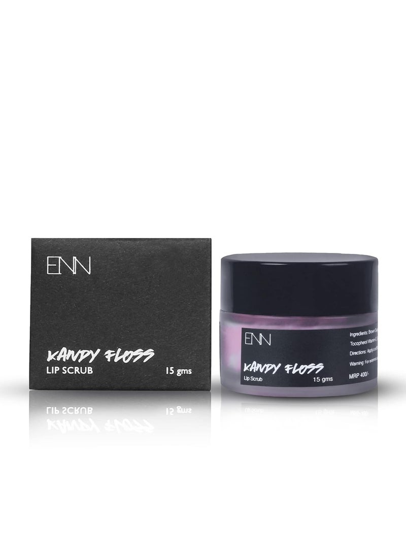 ENN Kandy Floss Tinted Lip Scrub  Lip Moisturizer   Lip Balm   lighten Dark Lips Exfoliating Lips  Raw Sugar  Coconut Oil Kokum Butter   Honey  Vanilla Oil   Vitamin E Natural For Men and Women - Image 1