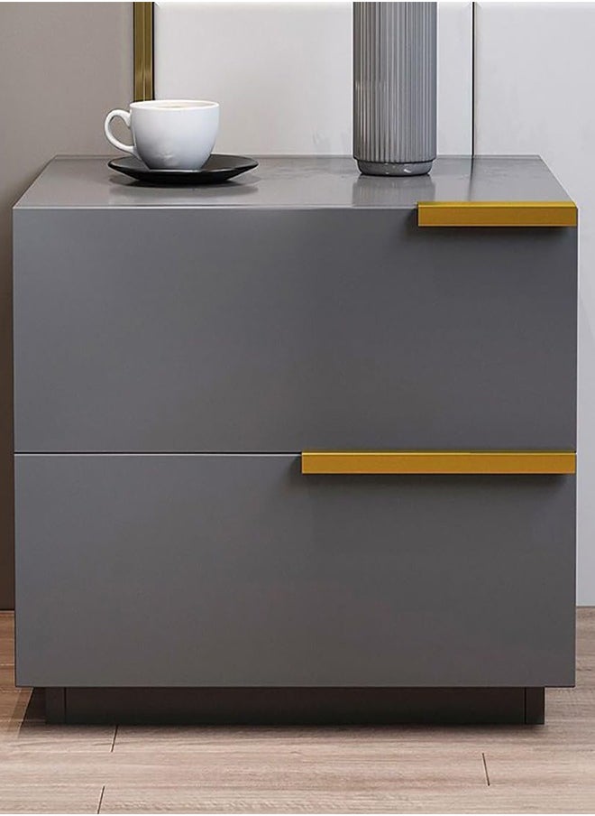 JCB CHIC Simple Bedside Table, Modern Side Table Nightstand with 2 Drawers ,Bedside Cabinet Mini Locker Storage Stand Cabinet Rack with Drawer and Open Storage Shelf, for Bedroom Living Room Sofa  - Image 1