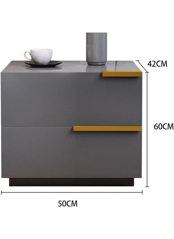 JCB CHIC Simple Bedside Table, Modern Side Table Nightstand with 2 Drawers ,Bedside Cabinet Mini Locker Storage Stand Cabinet Rack with Drawer and Open Storage Shelf, for Bedroom Living Room Sofa  - Image 2