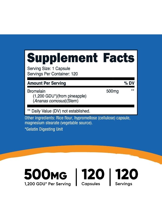 Nutricost بروميلين 500 ملغ، 120 كبسولة نباتية - Image 4