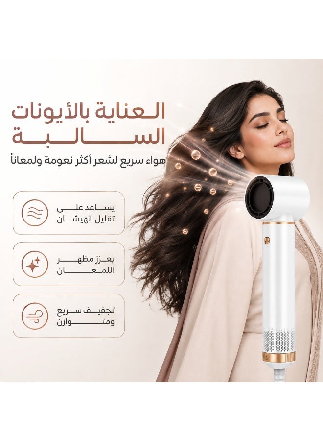 UKLISS Multi-Styler 5 IN 1 Negative Ion Blow Dryer Brush Set, 1000W Upgrade Hot Air Brush Air Curler, Button Instant Heat Up Hair Curler Three speed temperature control Hair Styling Tools with 5 Interchangeable Curling Iron for Hair Drying/Straightening/Curling/Hair Comb Gift for White/with Heat Protective Glove - Image 5
