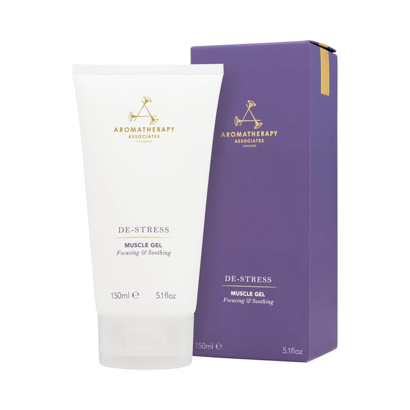 Aromatherapy Associates De-Stress Muscle Gel, Cooling & Warming Massage Gel with Ginger, Black Pepper & Rosemary Essential Oils for Daily Tension & Post-Activity Comfort, 5.07 oz - Image 1