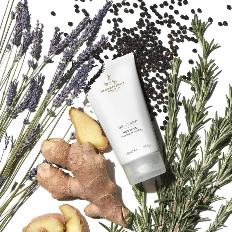 Aromatherapy Associates De-Stress Muscle Gel, Cooling & Warming Massage Gel with Ginger, Black Pepper & Rosemary Essential Oils for Daily Tension & Post-Activity Comfort, 5.07 oz - Image 2