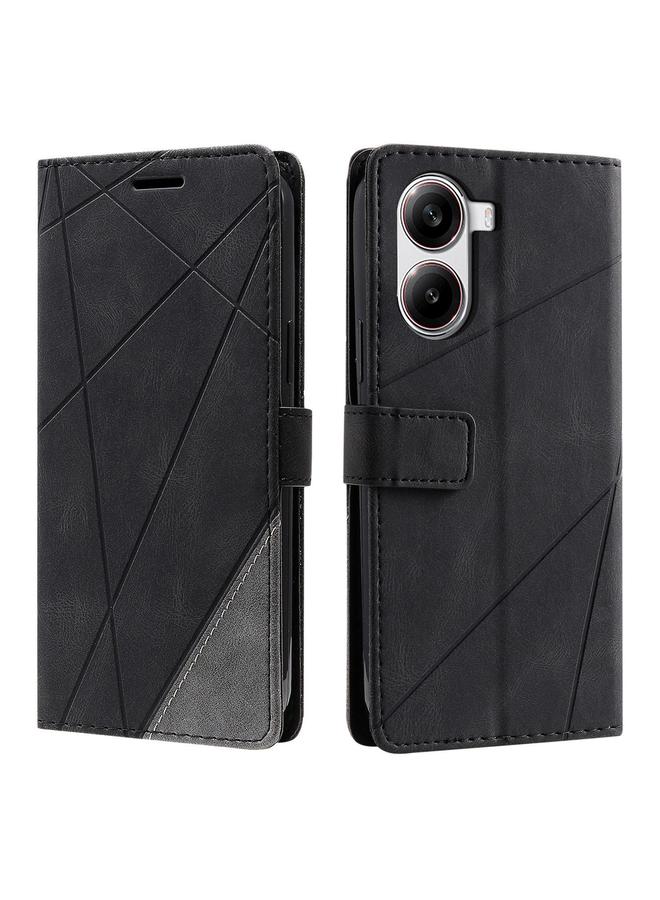 S-TOP Case For Redmi Turbo 4 5G / Poco X7 Pro 5G Skin Feel Splicing Leather Phone Case - Image 1