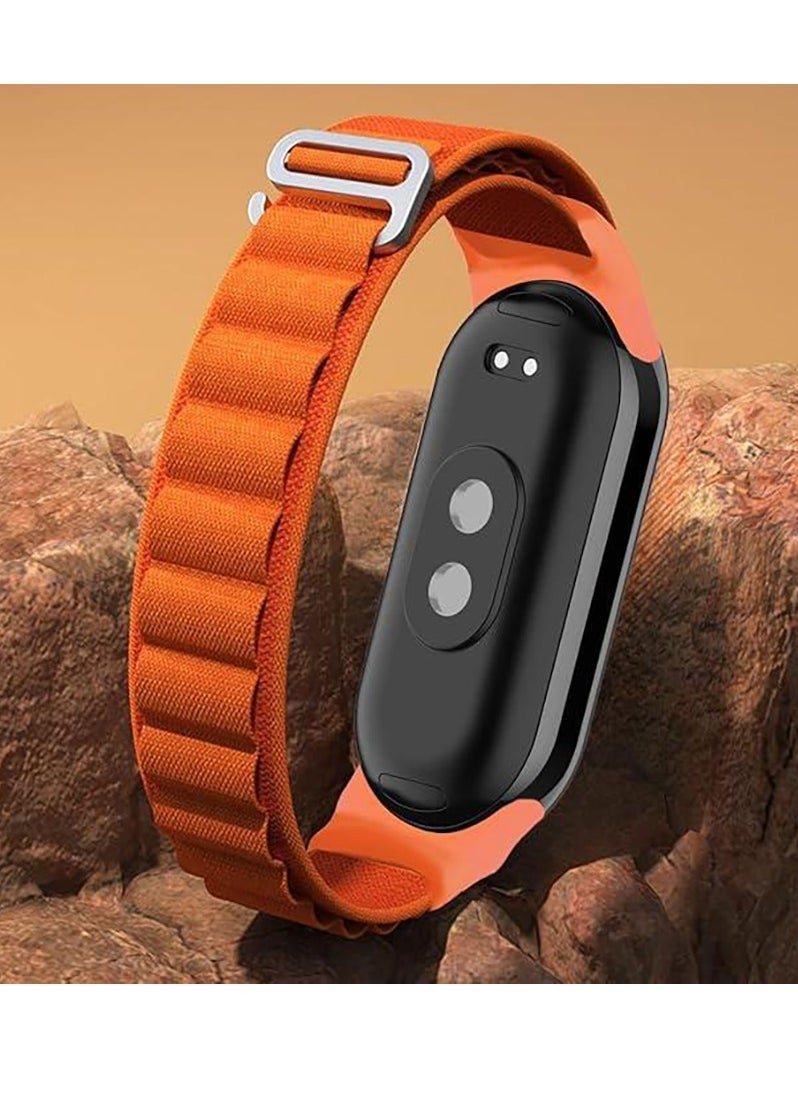 Generic Band For Mi Band 9 Strap/Mi Band 8 Nylon Sport Replacement Strap Bands With Adjustable Closure - Orange  - Image 2