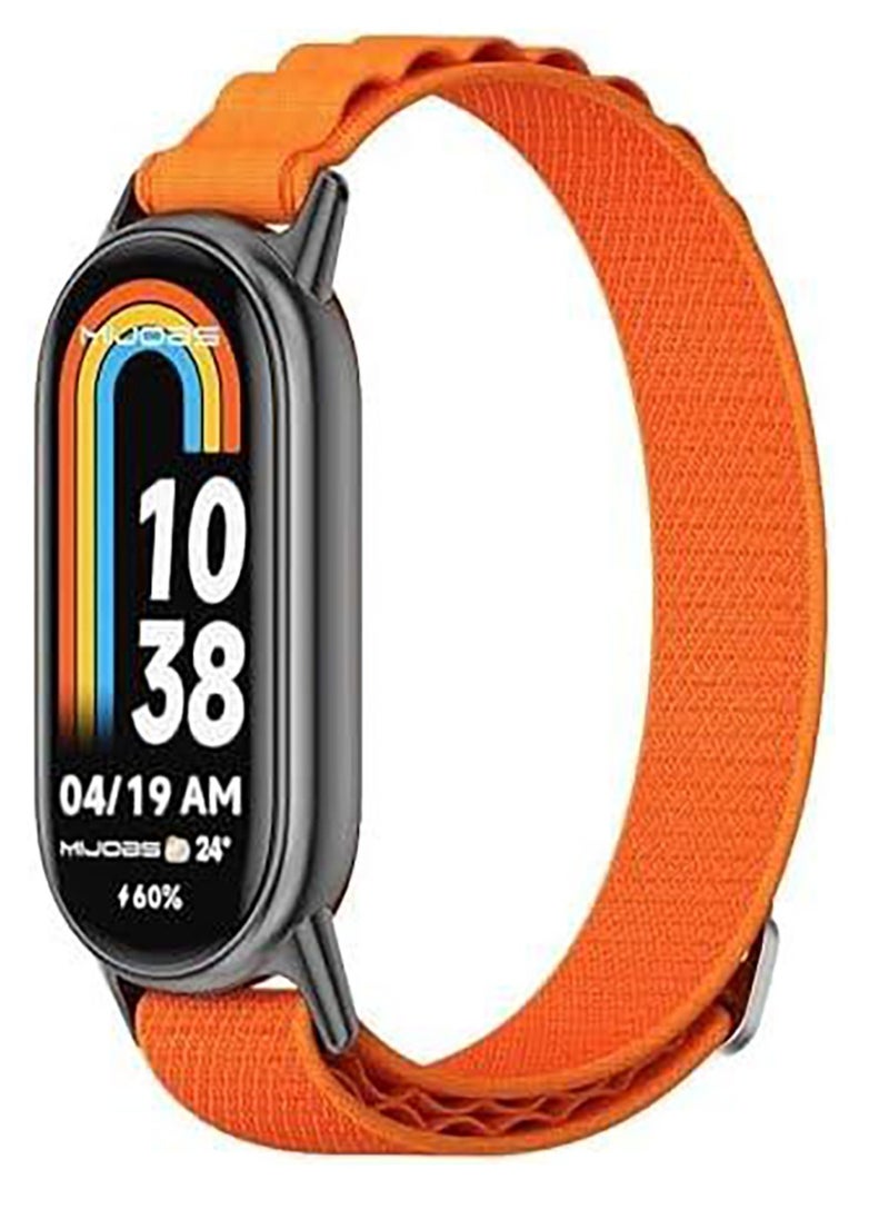 Generic Band For Mi Band 9 Strap/Mi Band 8 Nylon Sport Replacement Strap Bands With Adjustable Closure - Orange  - Image 3