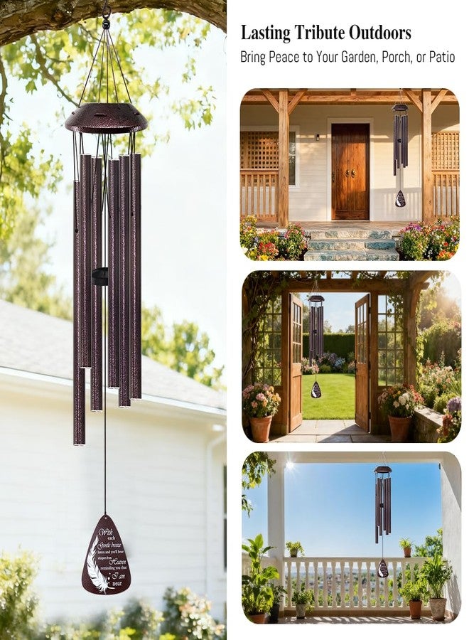 Howarmer Memorial Wind Chimes for Loss of Loved One - Sympathy Wind Chime with Saying “with Each Gentle Breeze” - Remembrance Bereavement Gift for Garden, Patio, or Outdoor Decor - Image 5