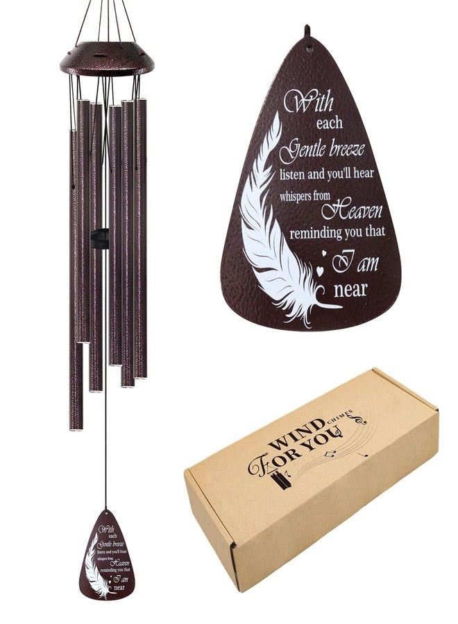 Howarmer Memorial Wind Chimes for Loss of Loved One - Sympathy Wind Chime with Saying “with Each Gentle Breeze” - Remembrance Bereavement Gift for Garden, Patio, or Outdoor Decor - Image 1