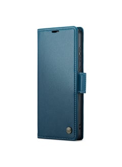 CaseMe Flip Wallet Case For Huawei Mate 60 Pro [RFID Blocking] PU Leather Wallet Flip Folio Case with Card Holder Kickstand Shockproof Phone Cover (Blue)  - Image 1