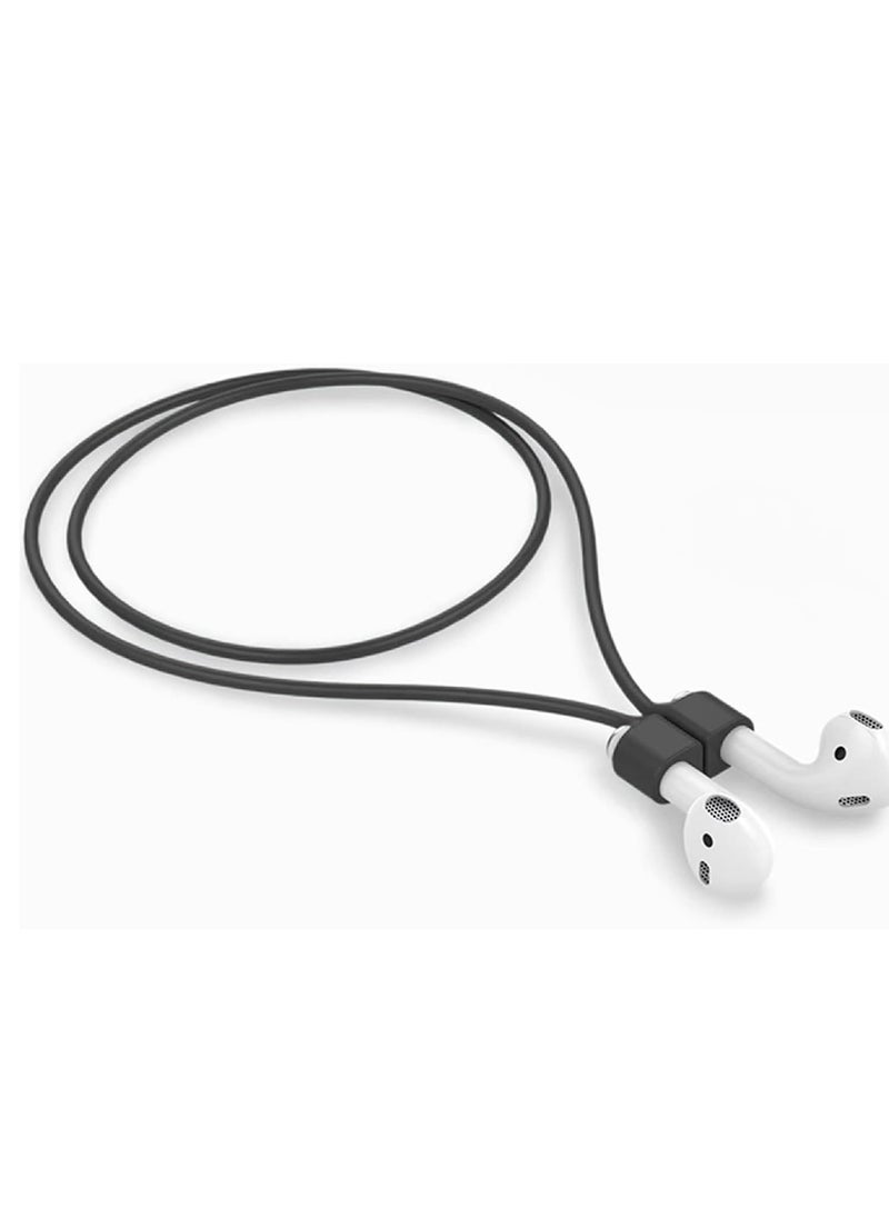 Generic Colorful Magnetic Straps For AirPods Soft Silicone Lanyard Compatible With Airpods - Black  - Image 1