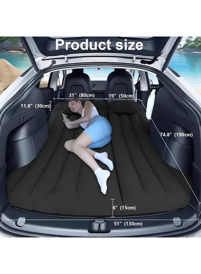 Beige SUV Car Inflatable Mattress Quick Inflation Portable Thickened Leakproof Foldable Travel Sleeping Pad - Image 3