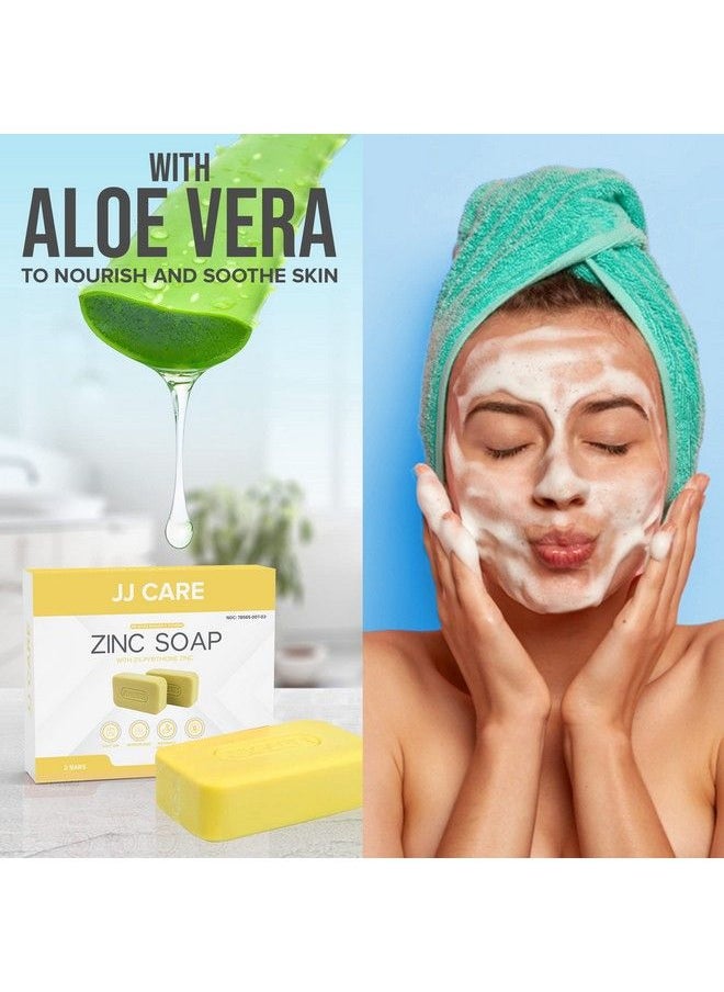 JJ CARE - Zinc Soap Daily Medicated 2% Zinc Pyrithione Soap Zinc Bar Soap With Aloe Vera For Dandruff & Seborrheic Dermatitis 4 Oz Bar Pack Of 2 - Image 1