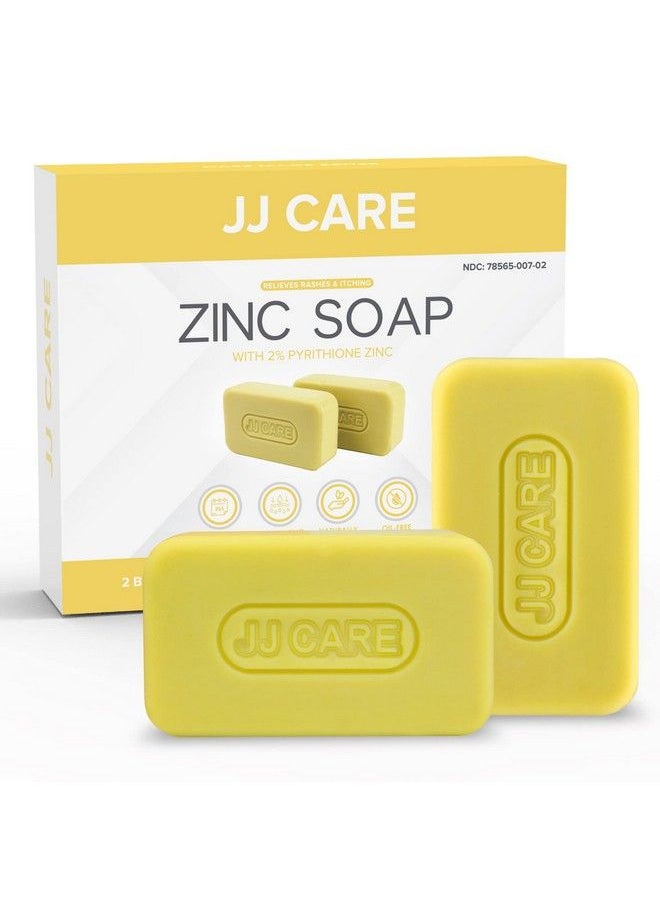 JJ CARE - Zinc Soap Daily Medicated 2% Zinc Pyrithione Soap Zinc Bar Soap With Aloe Vera For Dandruff & Seborrheic Dermatitis 4 Oz Bar Pack Of 2 - Image 1