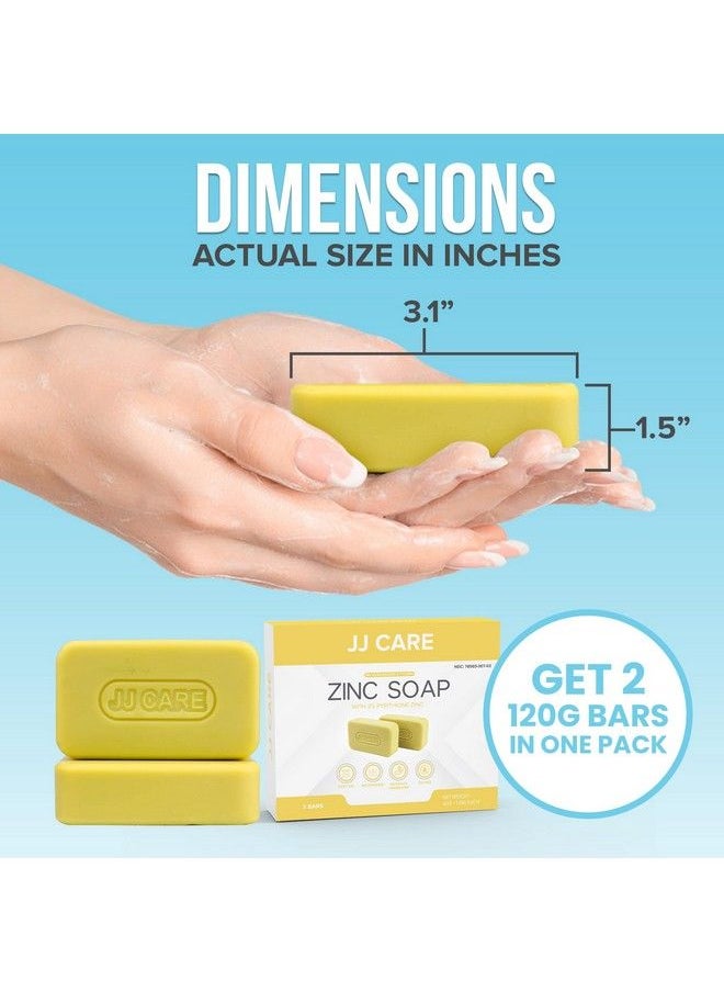 JJ CARE - Zinc Soap Daily Medicated 2% Zinc Pyrithione Soap Zinc Bar Soap With Aloe Vera For Dandruff & Seborrheic Dermatitis 4 Oz Bar Pack Of 2 - Image 1