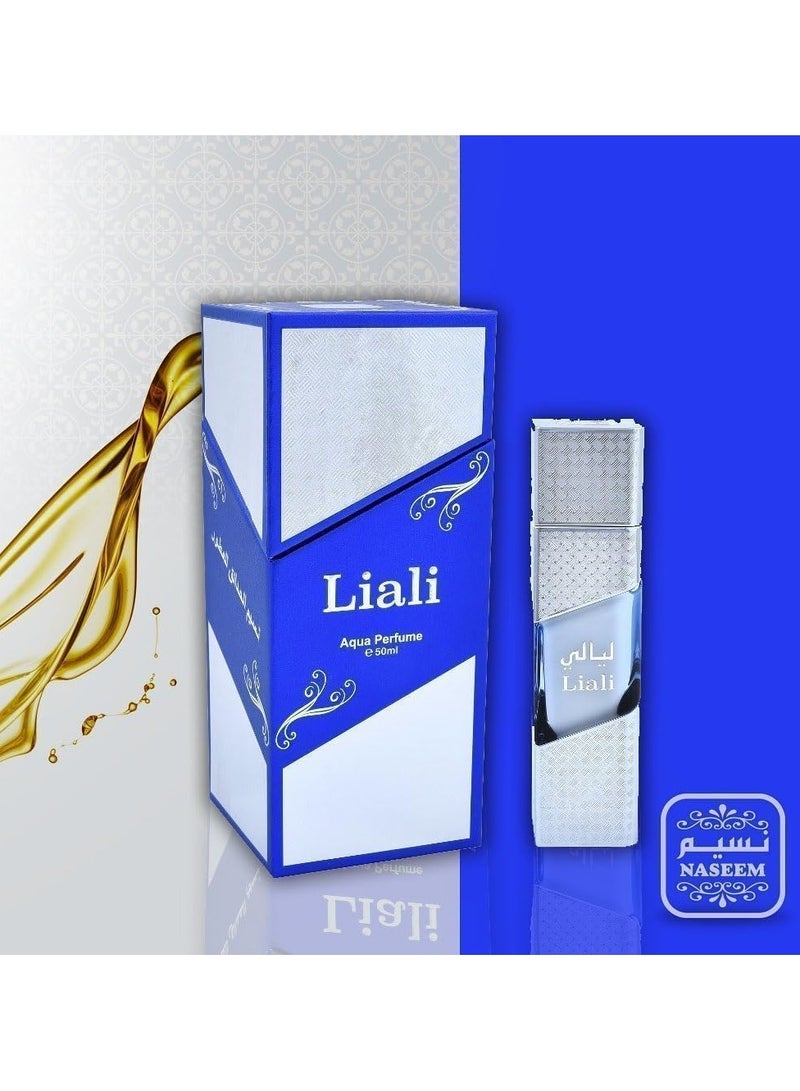 Naseem Liali Aqua Perfume 50ml - Alcohol Free Saffron Rose Vanilla Eau De Parfum - Long Lasting Fragrance for Men & Women - Subtle Floral & Woody Notes - Unisex Arabian Perfume - Image 5