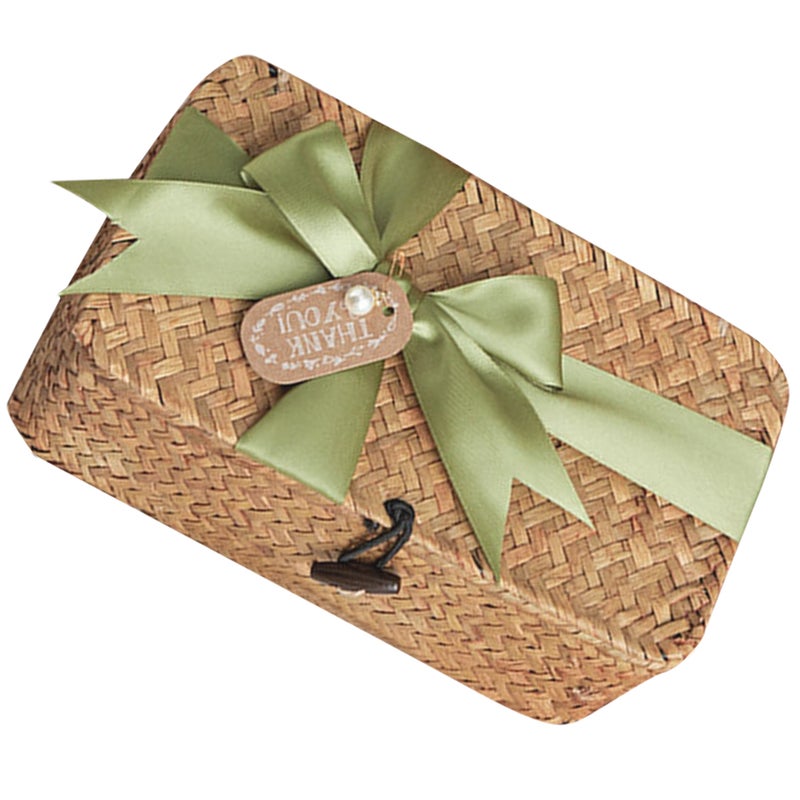 Woven Basket Pastoral Style Storage Basket Hand Woven Box Party -Wrapping Basket - Image 1