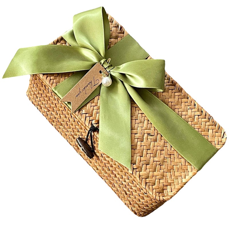 Woven Basket Pastoral Style Storage Basket Hand Woven Box Party -Wrapping Basket - Image 3