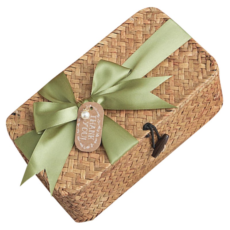 Woven Basket Pastoral Style Storage Basket Hand Woven Box Party -Wrapping Basket - Image 5