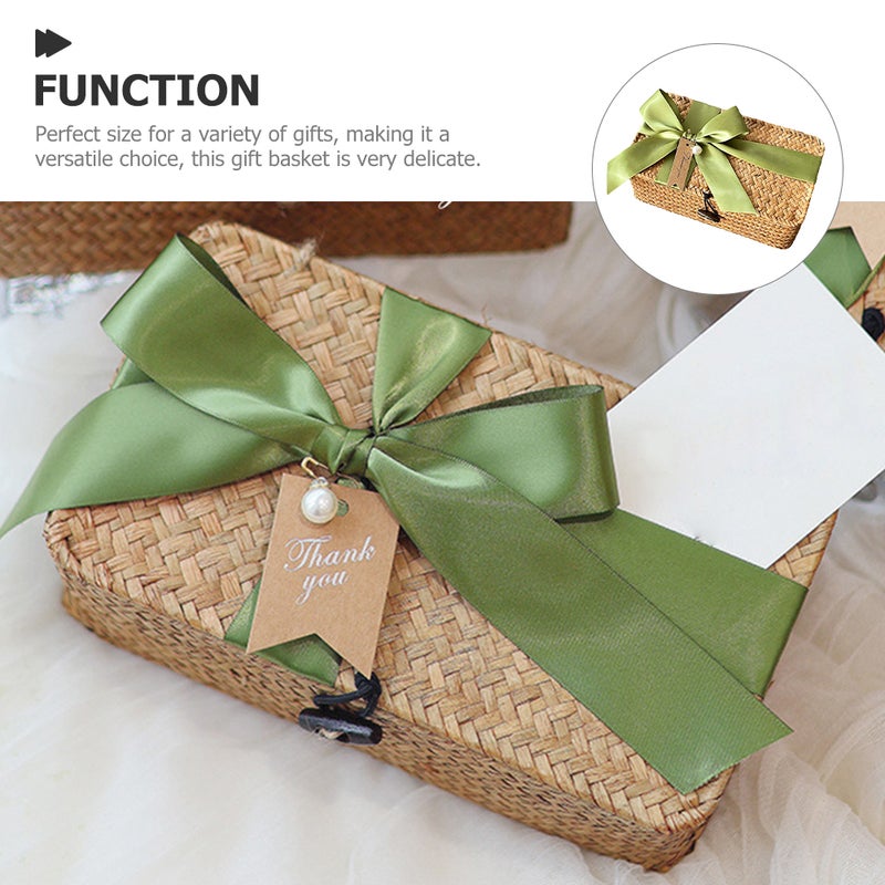 Woven Basket Pastoral Style Storage Basket Hand Woven Box Party -Wrapping Basket - Image 2
