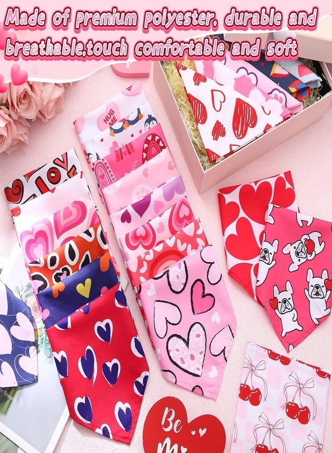 Reginary 72 Packs Valentine‘s Day Dog Bandanas Heart Adjustable Pet Bandanas Triangle Scarf Dog Bibs for Pet Costume Accessories (Heart) - Image 4