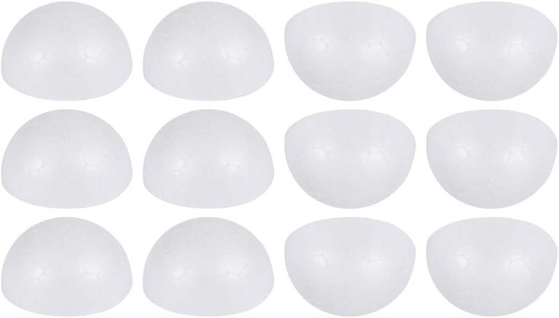 comfrt Glitter Eggs 15pcs Foam Half Ball Modelling Polystyrene Foam Ball Craft Styrofoam Ball for Flower Arranging Wedding Christmas Decoration Art Projects 9cm Paper Mache Eggs - Image 1