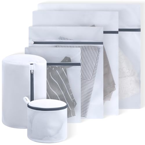 Peebioeo Mesh Laundry Bags for Delicates - 6 Pack Wash Bags for Bras, Lingerie, Socks & Baby Clothes - Fine Mesh Washing Machine Bags with Zipper, Reusable Garment Bags for Travel & College Dorm Essentials - Image 1