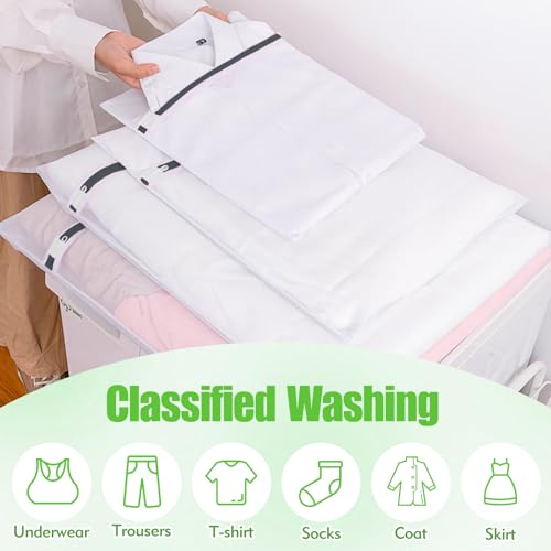 Peebioeo Mesh Laundry Bags for Delicates - 6 Pack Wash Bags for Bras, Lingerie, Socks & Baby Clothes - Fine Mesh Washing Machine Bags with Zipper, Reusable Garment Bags for Travel & College Dorm Essentials - Image 2