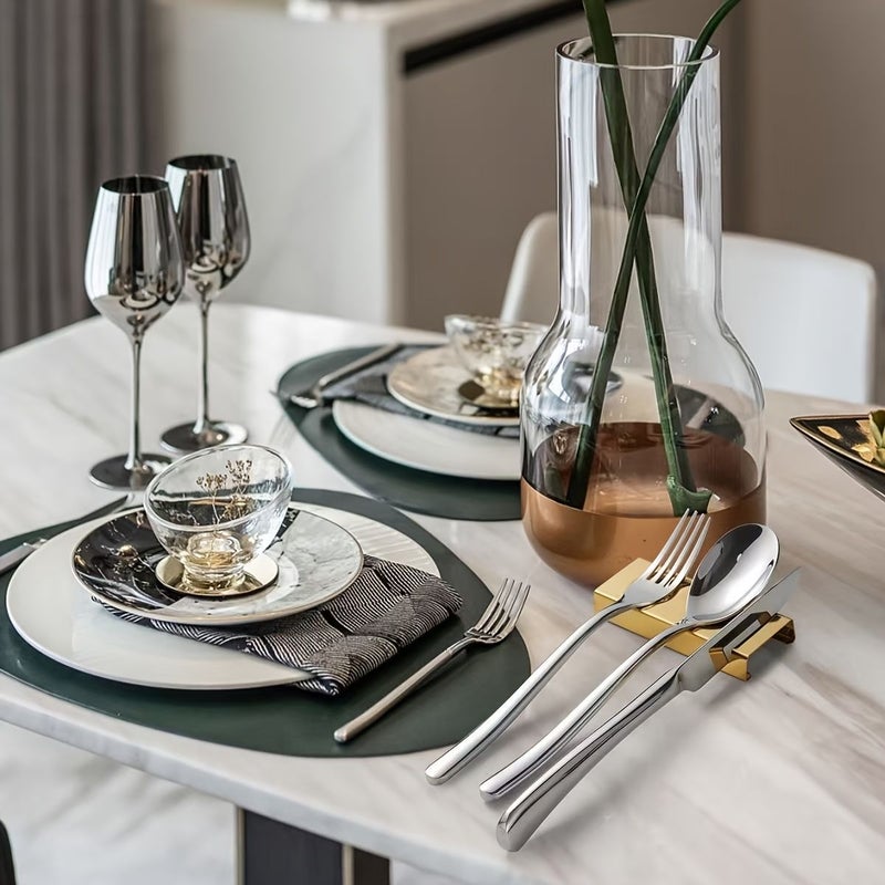 Golden 2 Piece 304 Stainless Steel Cutlery Rack For Dining Table Hotel Restaurant - Image 1