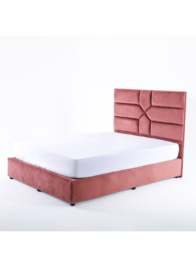 Karnak Estella Premium Upholstered Velvet Bed Frame Bedroom Furniture Strong And Sturdy Modern Design Wooden Bed | Quiet & Comfortable Bed (HC - Wide Single 120x200cm, Pink) - Image 4