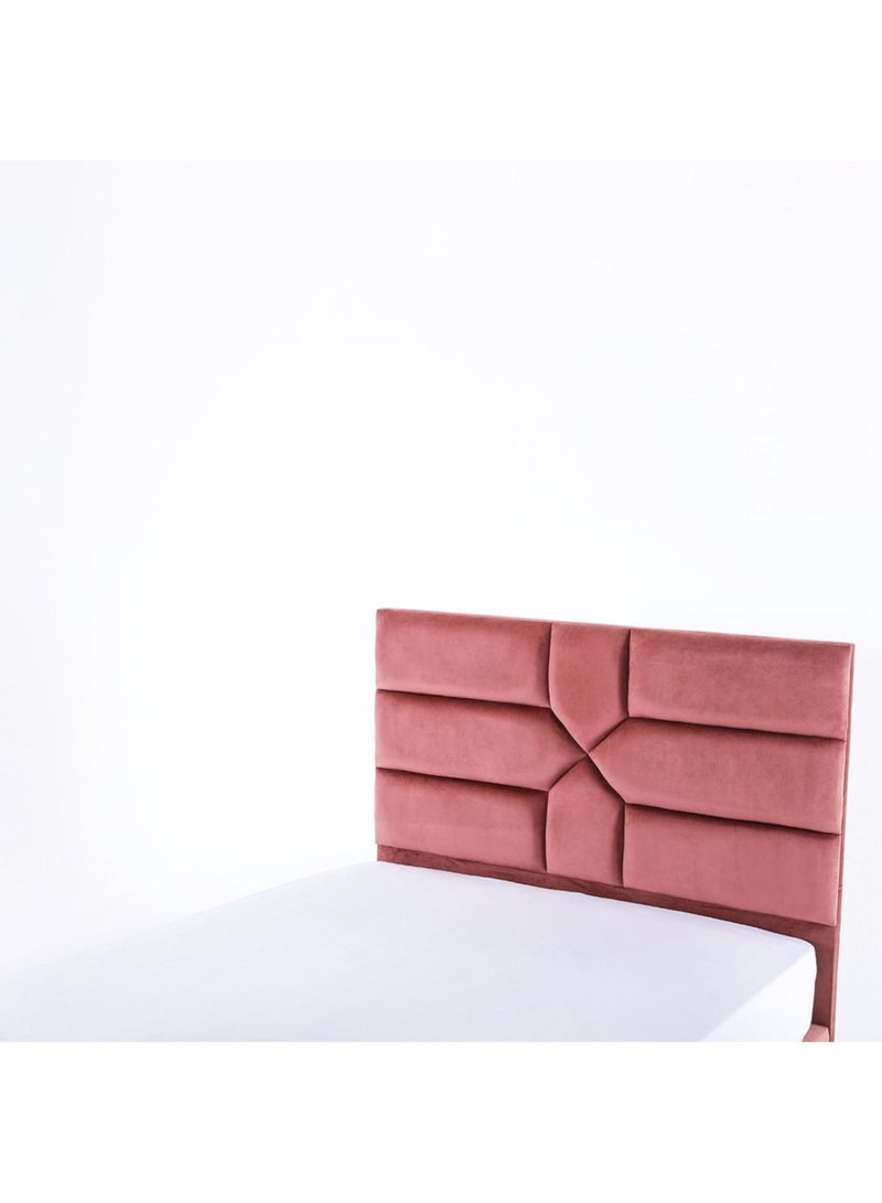 Karnak Estella Premium Upholstered Velvet Bed Frame Bedroom Furniture Strong And Sturdy Modern Design Wooden Bed | Quiet & Comfortable Bed (HC - Wide Single 120x200cm, Pink) - Image 5