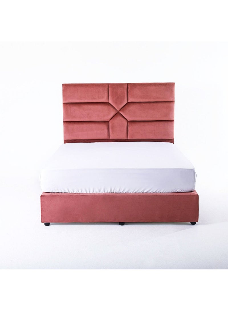 Karnak Estella Premium Upholstered Velvet Bed Frame Bedroom Furniture Strong And Sturdy Modern Design Wooden Bed | Quiet & Comfortable Bed (HC - Wide Single 120x200cm, Pink) - Image 3