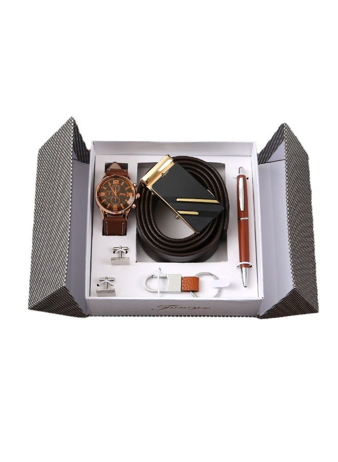 OLUDENIZ Luxury 6-Piece Men’s Gift Set – Watch, Belt, Pen, Cufflinks, Keychain & Elegant Box – Perfect for Business & Formal Occasions - Image 5