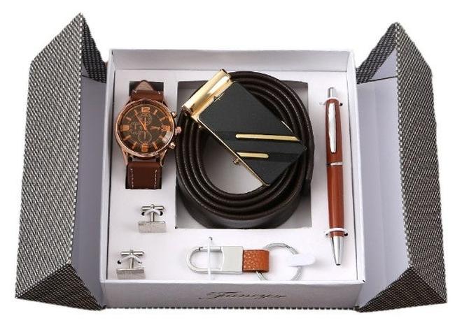 OLUDENIZ Luxury 6-Piece Men’s Gift Set – Watch, Belt, Pen, Cufflinks, Keychain & Elegant Box – Perfect for Business & Formal Occasions - Image 4
