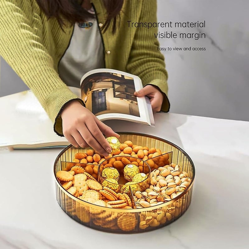 WAMIT 10 Inch Split Serving Tray with Lid - Snack Box Deli Container for Parties, Entertaining, Picnics - Portable Snack Platter Organize Candy, Fruit, Nuts, Snacks (Gold) - Image 4