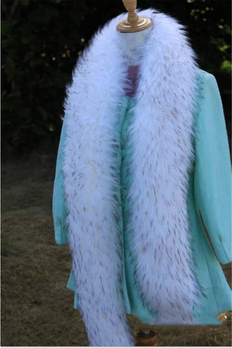LDFWAY Long Men Women Faux Fur Collar Winter Warm Wrap Stole Scarf Shawl Shrug - Image 2