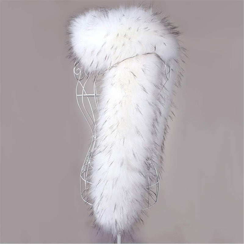LDFWAY Long Men Women Faux Fur Collar Winter Warm Wrap Stole Scarf Shawl Shrug - Image 4