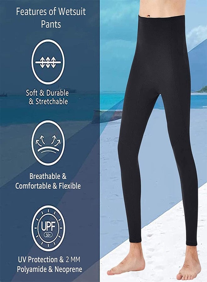 Skyone Wetsuit Pants Women Men Neoprene Long Pants 2MM Diving Swimming Surfing Leggings, 3MM 1.5MM Swim Tights Pant Wetsuits Shorts Warm Sun Protection for Snorkeling Scuba Water Sports (2mm Men, XXL) - Image 4