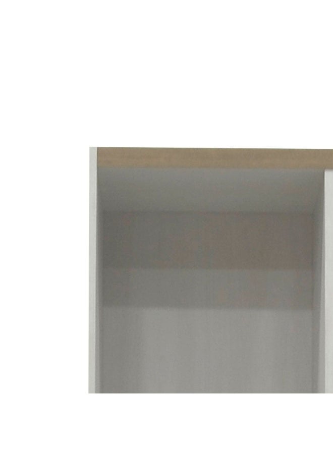 DANUBE HOME Swann 2-Door Book Case With Open Shelves Modern Storage Cabinet Stylish Bookcase For Living Room Bedroom Home office Summer Oak And Pearl White Bookshelf - Image 5