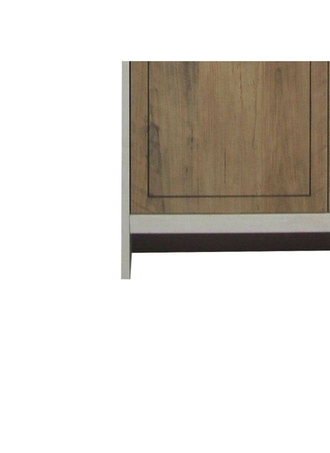 DANUBE HOME Swann 2-Door Book Case With Open Shelves Modern Storage Cabinet Stylish Bookcase For Living Room Bedroom Home office Summer Oak And Pearl White Bookshelf  - Image 3