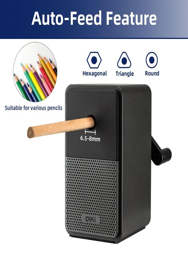 ديلي مبراة أقلام رصاص يدوية من ديلي، مبراة أقلام رصاص يدوية ذاتية التشغيل برأس قابل للتعديل للأقلام الرصاص وأقلام التلوين، مبراة أقلام رصاص للأطفال والطلاب والفصول الدراسية والمنزل والمكتب، أسود - Image 2