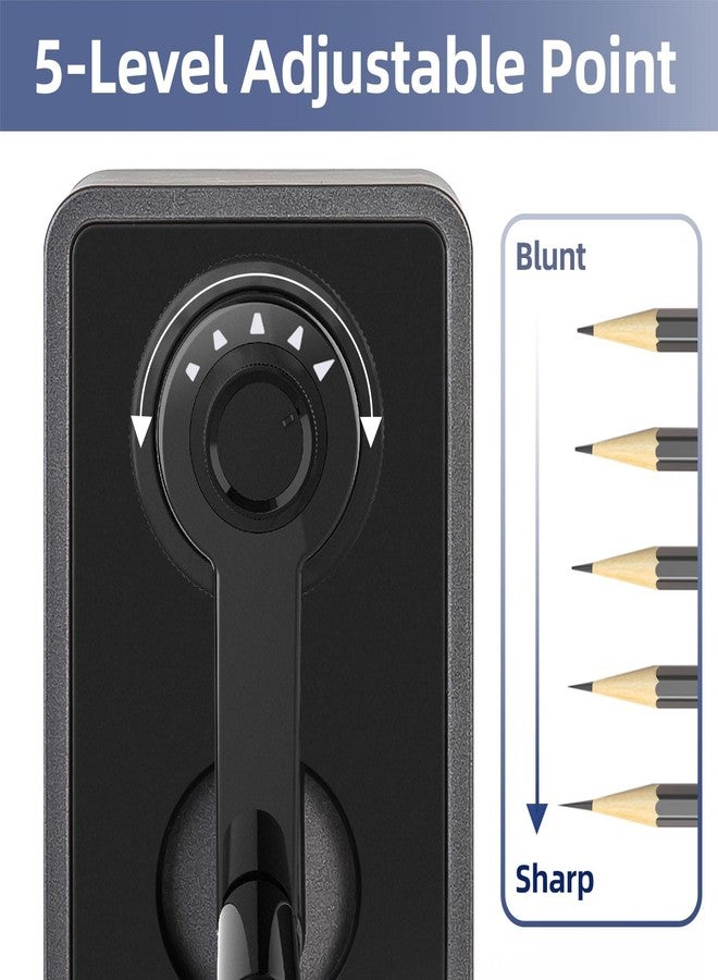 ديلي مبراة أقلام رصاص يدوية من ديلي، مبراة أقلام رصاص يدوية ذاتية التشغيل برأس قابل للتعديل للأقلام الرصاص وأقلام التلوين، مبراة أقلام رصاص للأطفال والطلاب والفصول الدراسية والمنزل والمكتب، أسود - Image 3