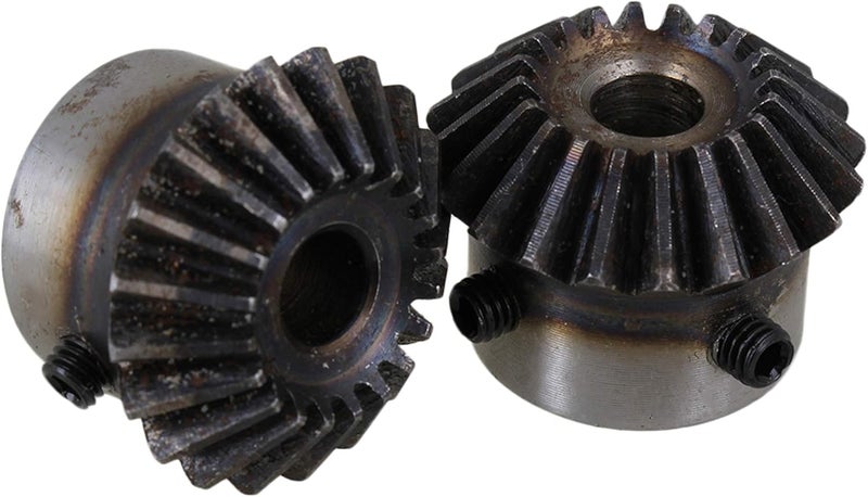 CNBTR 45 Steel 1.5 Modulus Silver 8mm Hole Diameter Tapered Bevel Gear Wheel 20T Pack of 2 - Image 1