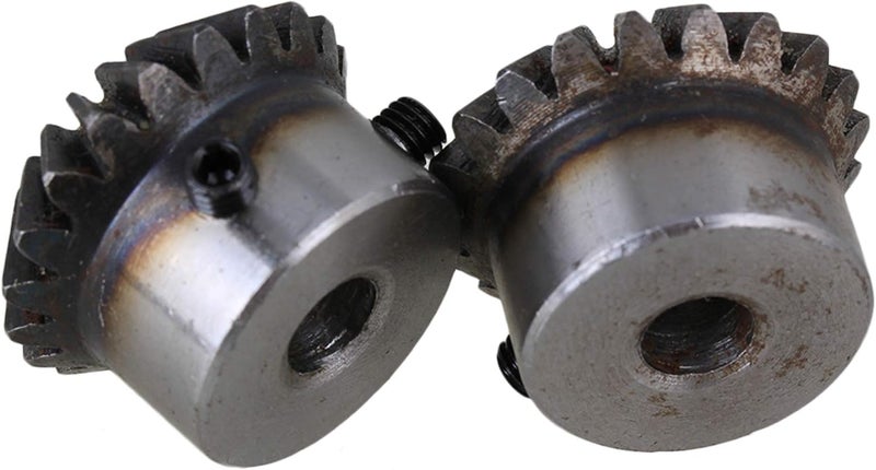 CNBTR 45 Steel 1.5 Modulus Silver 8mm Hole Diameter Tapered Bevel Gear Wheel 20T Pack of 2 - Image 2