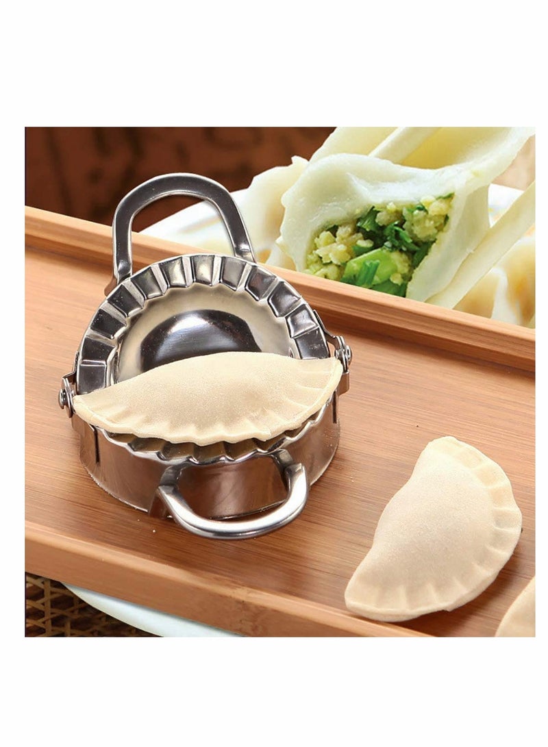 Stainless Steel Dumpling Maker & Ravioli Cutter Set, 2 Maulettes Shapers (Small + Large) for Suitable Dumplings & Ravioli
