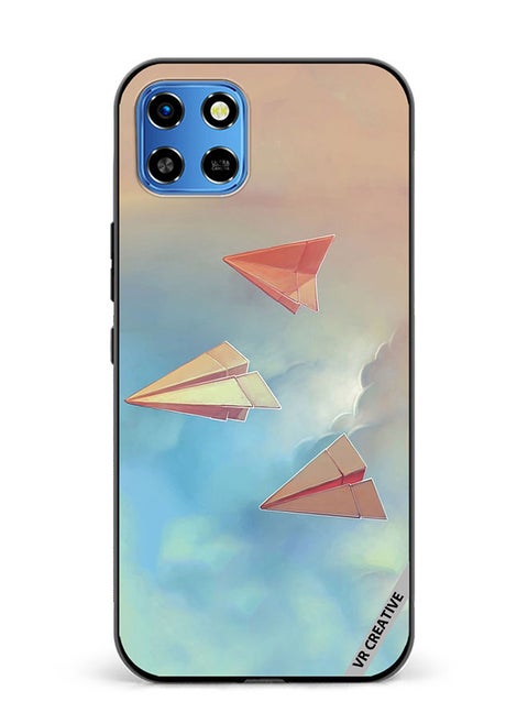 Protective Case Cover For Infinix Smart 6 HD Paper Plane Design  Multicolour